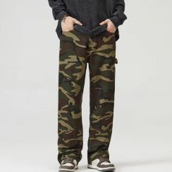 2Pcs Mens Vintage Camouflage Pants